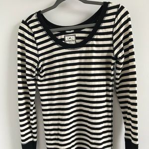 Black and cream striped long sleeve top